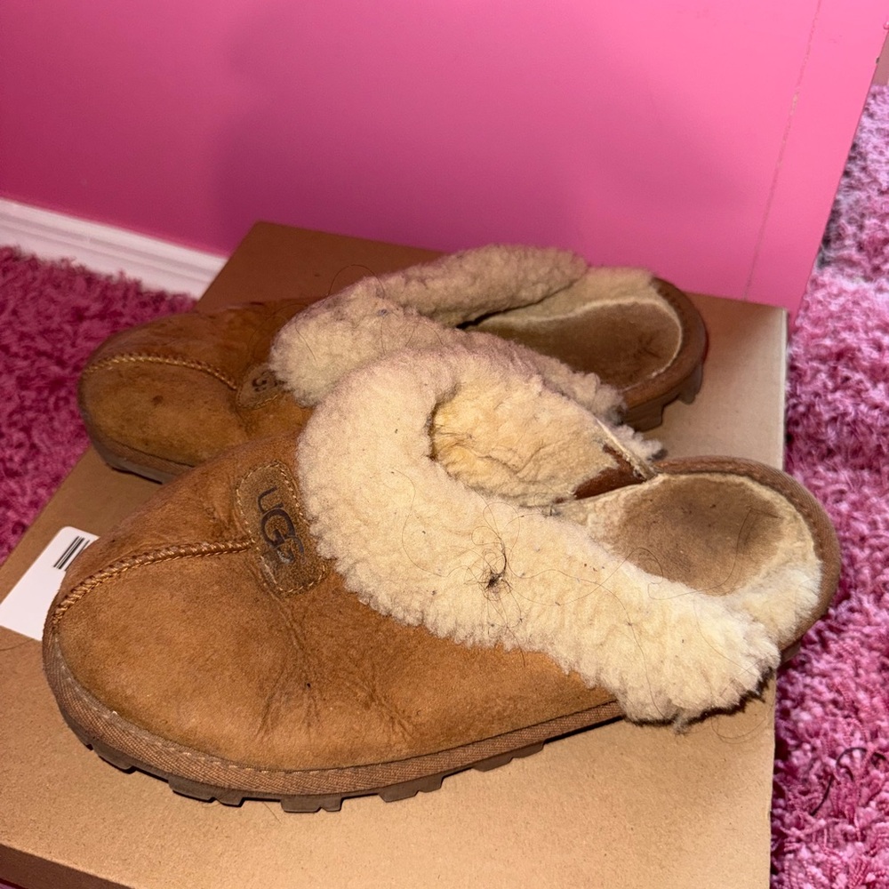 UGG COQUETTE SLIPPER Size 8 Sheepskin Slide  5125 CHESTNUT UGGS